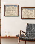Heavenly Lake Tahoe Wooden Ski Map, 3D Wood Lake Tahoe Ski Maps, Framed Skiing Wall Art