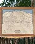 Heavenly Ski Resort Wooden Map, Ski Cabin Decor, Wall Art