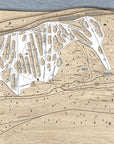 Laser-cut wood map of Holimont Ski Resort in New York