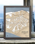 Homewood Ski Resort Map, Skiing Decor, Ski Wall Art