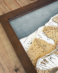 Homewood Mountain Map, Framed Skiing Wall Art, 3D Wood Map