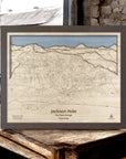 Jackson Hole Ski Map, Jackson Hole framed Skiing Art