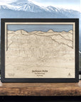 Jackson Hole Wooden Ski Map by Torched Peaks