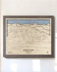 Jackson Hole Art Printed on Wood, Jackson Hole Map
