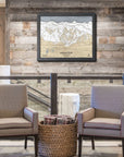Ski Cabin Decor: Jackson Hole Ski Trail Map laser-engraved in wood