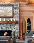 Ski Cabin Decor: Large Wooden Map of Jackson Hole Ski Slopes