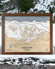 3D Wooden Map of Jackson Hole Ski Resort in Wyoming.