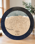 Killington Vermont wooden cribbage board in Matte Onyx displayed near a sunlit window with mountain décor.