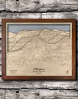Killington VT Ski Trail Map | 3D Wood Ski Slope Art, Framed Wall Art