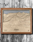 Killington VT Ski Trail Map | 3D Wood Ski Slope Art