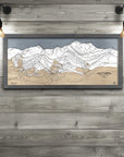 Les Trois Vallées, Val Thorens, Les Menuires, Meribel, Courchevel, Wooden Ski Resort Map Art, Framed Skiing Poster