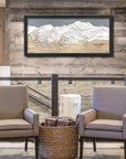 Les Trois Vallées, Val Thorens, Les Menuires, Meribel, Courchevel, Wooden Ski Resort Map Art, Laser-carved mountain art