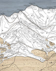 Les Trois Vallées, Val Thorens, Les Menuires, Meribel, Courchevel, Wooden Ski Resort Map Art, French Alps