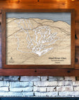 Ski Cabin Art: 3D Layered Wood Wall Map of Mad River Glen