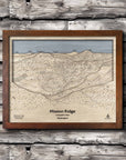 Mission Ridge Ski Trail Map | 3D Wood Layered Mountain Art, Framed Wall Art