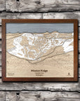 Mission Ridge Ski Trail Map | 3D Wood Mountain Art | Torched Peaks