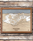 Mission Ridge Ski Trail Map | 3D Wood Mountain Art | Torched Peaks