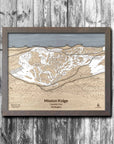 Mission Ridge Ski Trail Map | 3D Wood Mountain Art | Torched Peaks