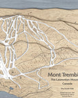 Laser-cut map of Mont Tremblant Ski Resort in the Laurentian Mountains, Canada