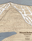Mount Bohemia, MI Ski Trail Map | Laser-engraved wood mountain art | Torched Peaks