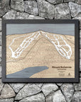 Mount Bohemia, MI Ski Trail Map | Laser-engraved wood mountain art | Torched Peaks
