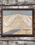 Mount Bohemia, MI Ski Trail Map | Laser-engraved wood mountain art | Torched Peaks