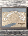 Mount Bohemia, MI Ski Trail Map | Laser-engraved wood mountain art | Torched Peaks