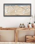 Skiing Art for your home or office: Mountain Creek Panoramic Wood Map Art
