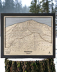 Gifts for Skiers - Northstar CA Wooden Trail Map