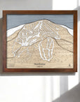 Northstar Ski Slopes Map, Wooden Map, Framed Wall Art