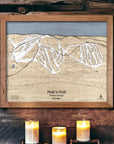Nubs Nob Ski Map Art, Wooden Ski Map
