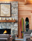 Pico Mountain Ski Trail Map, Laser-cut, wood carved ski map for your home or office.