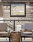 Skiing Art: Large, wooden map of Purgatory Ski Trails