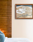 Quechee Club, VT Ski Trail Map | Laser Engraved Ski Slope Mountain Art | Torched Peaks