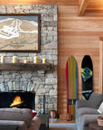 Quechee Club, VT Ski Trail Map | Laser Engraved Ski Slope Mountain Art | Torched Peaks