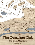 Quechee Club, VT Ski Trail Map | Laser Engraved Ski Slope Mountain Art | Torched Peaks