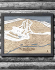 Quechee Club, VT Ski Trail Map | Laser Engraved Ski Slope Mountain Art | Torched Peaks