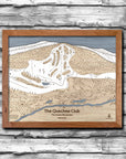 Quechee Club, VT Ski Trail Map | Laser Engraved Ski Slope Mountain Art | Torched Peaks