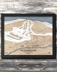 Quechee Club, VT Ski Trail Map | Laser Engraved Ski Slope Mountain Art | Torched Peaks