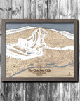 Quechee Club, VT Ski Trail Map | Laser Engraved Ski Slope Mountain Art | Torched Peaks