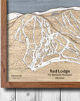 Red Lodge Mountain Laser-engraved Ski Slope Map
