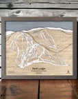 Red Lodge Mountain, Wood Mountain Art, Skiing Decor, Ski Wall Art