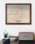 Seven Spring PA Ski Trail Map | 3D Laser-engraved mountain art by Torched Peaks