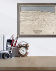 Seven Spring PA Ski Trail Map | 3D Laser-engraved mountain art by Torched Peaks