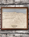 Seven Spring PA Ski Trail Map | 3D Laser-engraved mountain art by Torched Peaks