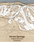 Seven Springs PA Ski Trail Map | 3D Wood Mountain Art | Torched Peaks