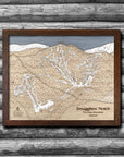 Smugglers' Notch Ski Trail Map | Laser-engraved, Wood Mountain Art | Torched Peaks