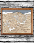 Smugglers' Notch Ski Trail Map | Laser-engraved, Wood Mountain Art | Torched Peaks