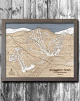 Smugglers' Notch Ski Trail Map | Laser-engraved, Wood Mountain Art | Torched Peaks