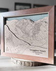 Smugglers' Notch VT Wood Ski Trail Map | Torched Peaks Ski Slope Mountain Art